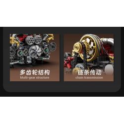 EIKEE Y15010 15010 H6 ĐỘNG CƠ HÚT KHÍ TỰ NHIÊN NẰM ĐỐI DIỆN bộ đồ chơi xếp lắp ráp ghép mô hình Technic PSJ PISTON H6 ENGINE Kỹ Thuật Công Nghệ Cao Mô Hình Phương Tiện 879 khối