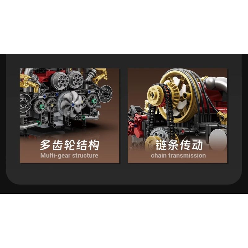 EIKEE Y15010 15010 H6 ĐỘNG CƠ HÚT KHÍ TỰ NHIÊN NẰM ĐỐI DIỆN bộ đồ chơi xếp lắp ráp ghép mô hình Technic PSJ PISTON H6 ENGINE Kỹ Thuật Công Nghệ Cao Mô Hình Phương Tiện 879 khối