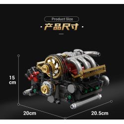 EIKEE Y15010 15010 H6 ĐỘNG CƠ HÚT KHÍ TỰ NHIÊN NẰM ĐỐI DIỆN bộ đồ chơi xếp lắp ráp ghép mô hình Technic PSJ PISTON H6 ENGINE Kỹ Thuật Công Nghệ Cao Mô Hình Phương Tiện 879 khối