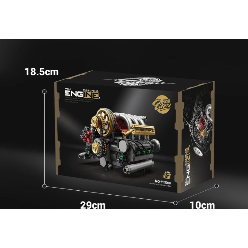 EIKEE Y15010 15010 H6 ĐỘNG CƠ HÚT KHÍ TỰ NHIÊN NẰM ĐỐI DIỆN bộ đồ chơi xếp lắp ráp ghép mô hình Technic PSJ PISTON H6 ENGINE Kỹ Thuật Công Nghệ Cao Mô Hình Phương Tiện 879 khối