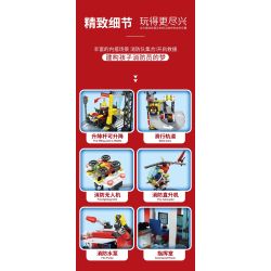 FORANGE FC3340 3340 TRẠM CỨU HỎA QUỸ ĐẠO bộ đồ chơi xếp lắp ráp ghép mô hình City Thành Phố 651 khối