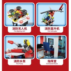 FORANGE FC3340 3340 TRẠM CỨU HỎA QUỸ ĐẠO bộ đồ chơi xếp lắp ráp ghép mô hình City Thành Phố 651 khối