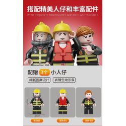 FORANGE FC3340 3340 TRẠM CỨU HỎA QUỸ ĐẠO bộ đồ chơi xếp lắp ráp ghép mô hình City Thành Phố 651 khối