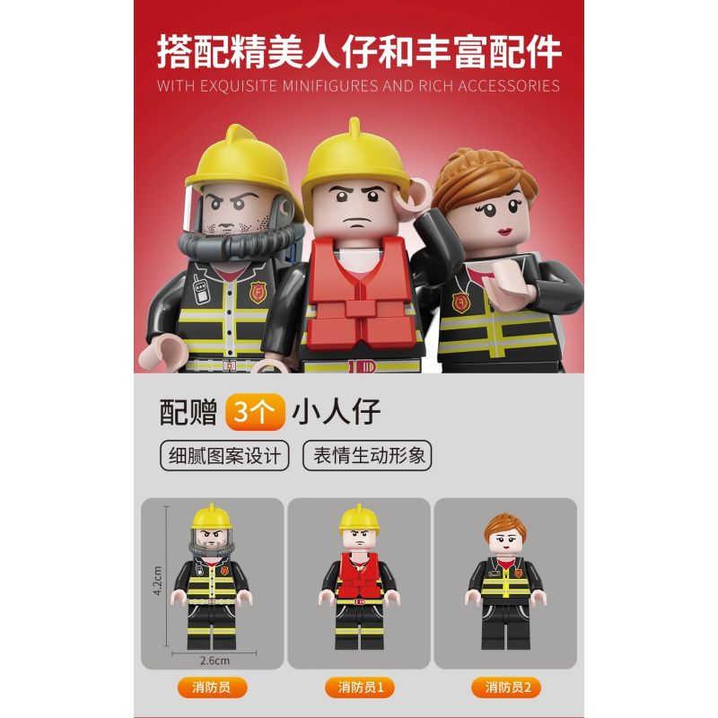 FORANGE FC3340 3340 TRẠM CỨU HỎA QUỸ ĐẠO bộ đồ chơi xếp lắp ráp ghép mô hình City Thành Phố 651 khối