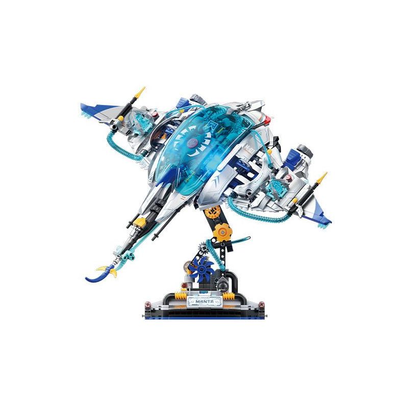 WEKKI 506702 506703 BIÊN NIÊN SỬ BIỂN MANTA RAY bộ đồ chơi xếp lắp ráp ghép mô hình MANTA-03