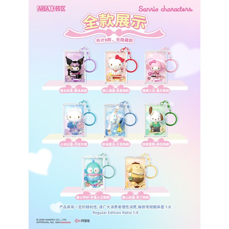 AREA-X AB0123 0123 GIA ĐÌNH SANRIO HỘP MÙ NGÔI SAO DỄ THƯƠNG bộ đồ chơi xếp lắp ráp ghép mô hình Gear SANRIC CHARACTERS Đồ Lắp Ghép