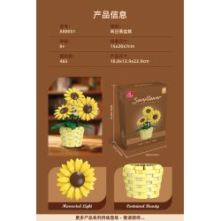 JIESTAR X88051 88051 CÂY CẢNH HƯỚNG DƯƠNG bộ đồ chơi xếp lắp ráp ghép mô hình Creator Sáng Tạo 465 khối