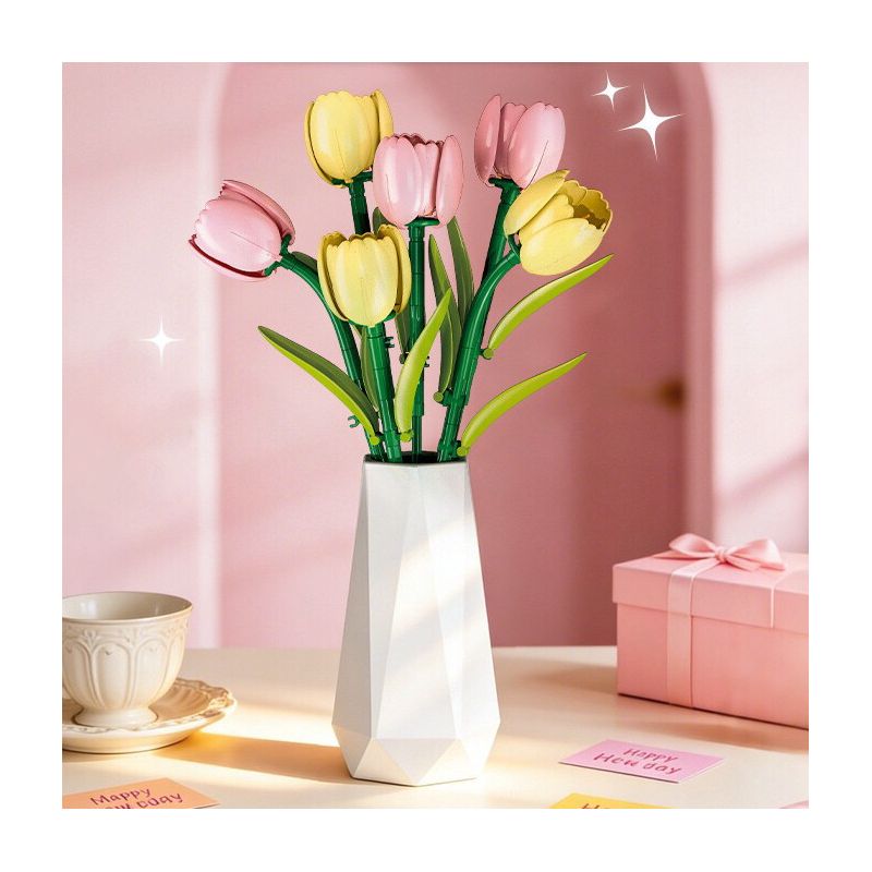 JIESTAR X88071 88071 HOA TULIP bộ đồ chơi xếp lắp ráp ghép mô hình Creator Sáng Tạo 186 khối