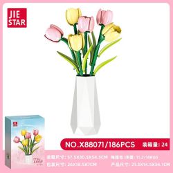 JIESTAR X88071 88071 HOA TULIP bộ đồ chơi xếp lắp ráp ghép mô hình Creator Sáng Tạo 186 khối