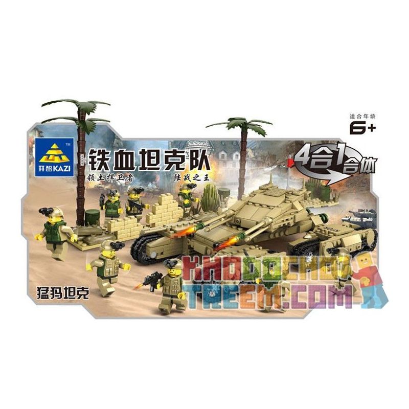 Kazi KY84042 84042 KY84043 84043 KY84044 84044 KY84045 84045 Xếp hình kiểu  MILITARY ARMY 4 In 1 Mammoth Tank Xe Tăng 4 Trong 1 gồm 4 hộp nhỏ 1242 khối