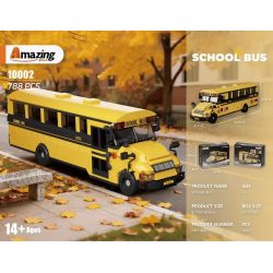AMAING BLOCK 10002 XE BUÝT TRƯỜNG HỌC bộ đồ chơi xếp lắp ráp ghép mô hình City SCHOOL BUS Thành Phố 788 khối