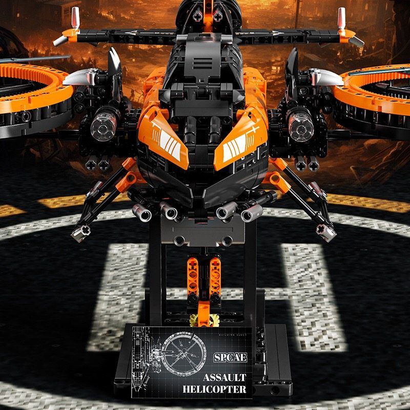 GOQI GQ-3069 3069 GQ3069 TRỰC THĂNG TẤN CÔNG bộ đồ chơi xếp lắp ráp ghép mô hình Military Army ASSAULT HELOCOPTER Quân Sự Bộ Đội 1523 khối