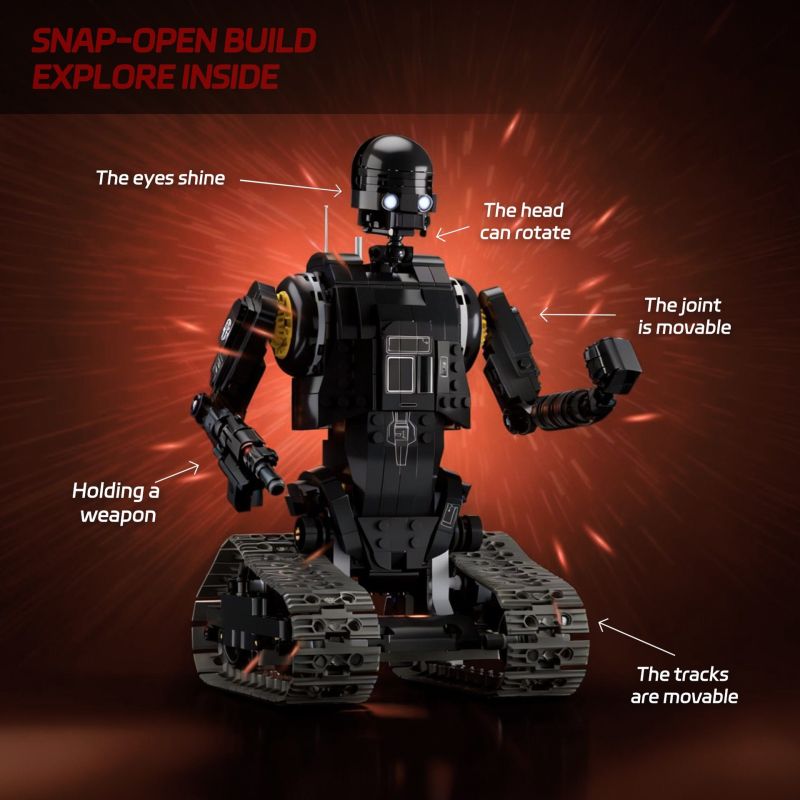 AMAING BLOCK 70001 ROBOT AN NINH bộ đồ chơi xếp lắp ráp ghép mô hình Star Wars SECURITY DROID Chiến Tranh Giữa Các Vì Sao 588 khối