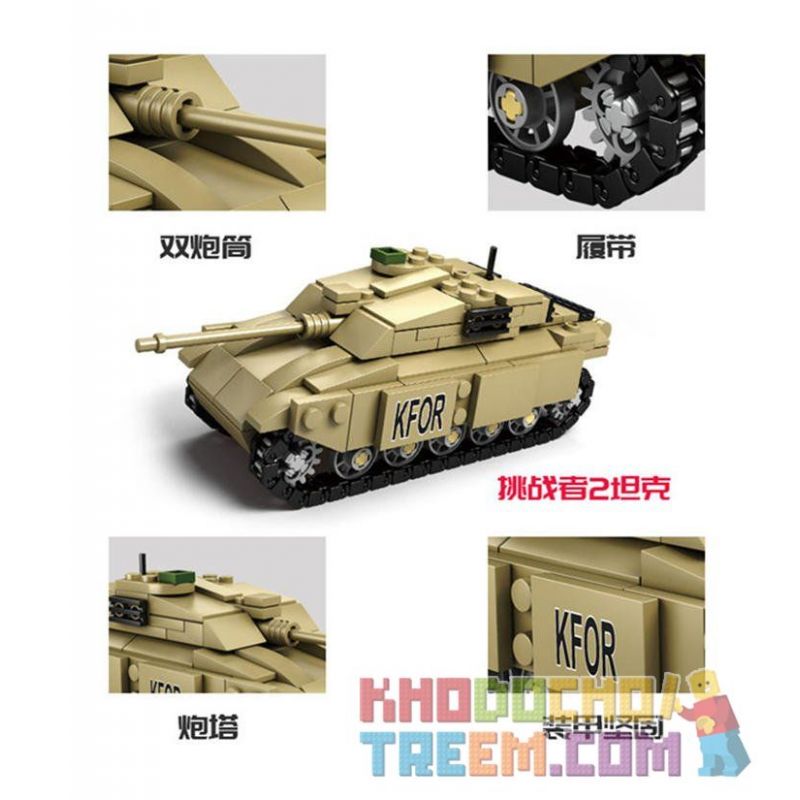 Kazi KY84042 84042 KY84043 84043 KY84044 84044 KY84045 84045 Xếp hình kiểu  MILITARY ARMY 4 In 1 Mammoth Tank Xe Tăng 4 Trong 1 gồm 4 hộp nhỏ 1242 khối