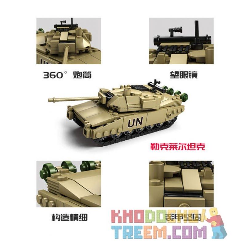 Kazi KY84042 84042 KY84043 84043 KY84044 84044 KY84045 84045 Xếp hình kiểu  MILITARY ARMY 4 In 1 Mammoth Tank Xe Tăng 4 Trong 1 gồm 4 hộp nhỏ 1242 khối