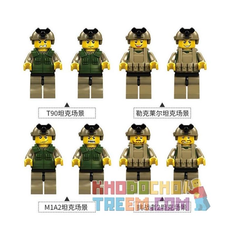 Kazi KY84042 84042 KY84043 84043 KY84044 84044 KY84045 84045 Xếp hình kiểu  MILITARY ARMY 4 In 1 Mammoth Tank Xe Tăng 4 Trong 1 gồm 4 hộp nhỏ 1242 khối