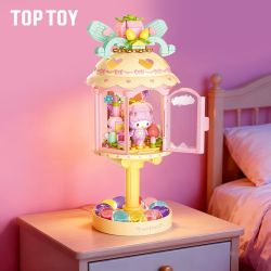 TOP TOY TC2350 2350 ĐÈN NGỦ GIA ĐÌNH SANRIO VỚI ÁNH SÁNG VÀ BÓNG TỐI NHƯ MỘT GIẤC MƠ TIỆC DÂU BIAINO bộ đồ chơi xếp lắp ráp ghép mô hình SANRIO CHARACTERS PIANO 250 khối