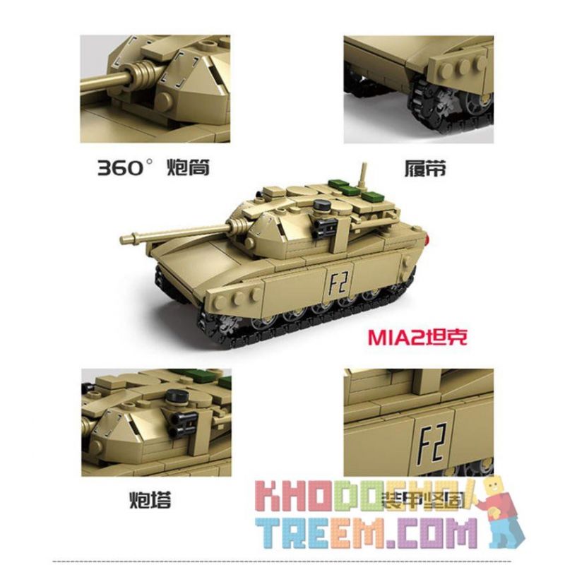 Kazi KY84042 84042 KY84043 84043 KY84044 84044 KY84045 84045 Xếp hình kiểu  MILITARY ARMY 4 In 1 Mammoth Tank Xe Tăng 4 Trong 1 gồm 4 hộp nhỏ 1242 khối