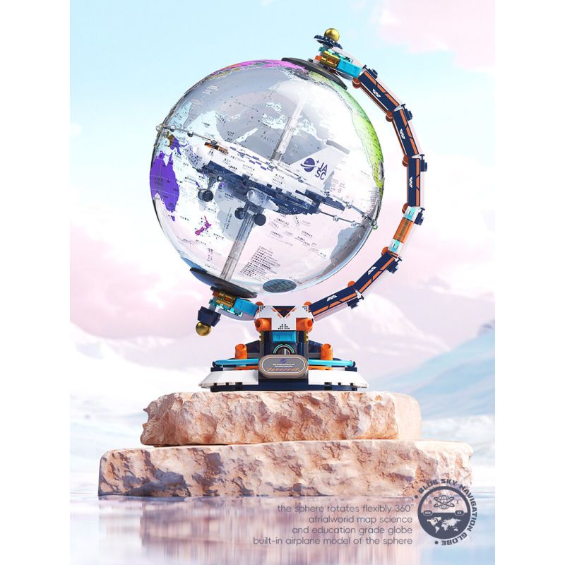F5 10002 QUẢ CẦU KHOA HỌC VÀ GIÁO DỤC BLUE SKY NAVIGATION bộ đồ chơi xếp lắp ráp ghép mô hình City BLUE SKY NAVIGATION GLOBE Thành Phố