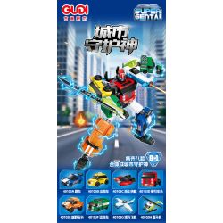 GUDI 40103 TEAM CHAOJI THÁNH BẢO TRỢ CỦA THÀNH PHỐ 8 TỔ HỢP XE THỂ THAO TAXI TÀU CAO TỐC MÁY KÉO BÁN TẢI ĐỊA HÌNH CHỞ HÀNG BAY NGẮM CẢNH TRỰC THĂNG bộ đồ chơi xếp lắp ráp ghép mô hình 575 khối