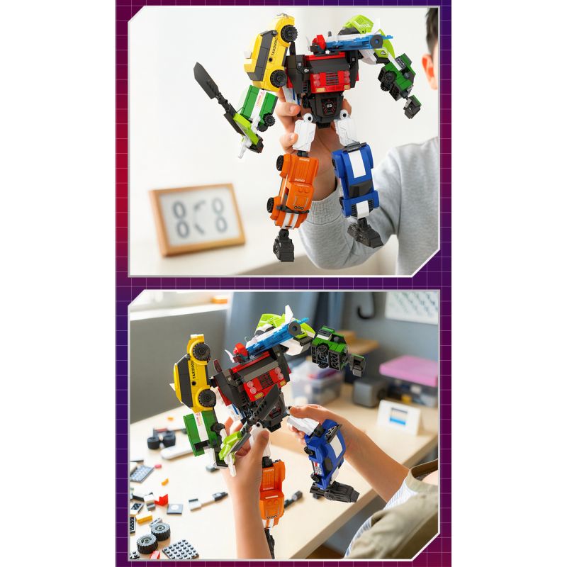 GUDI 40103 TEAM CHAOJI THÁNH BẢO TRỢ CỦA THÀNH PHỐ 8 TỔ HỢP XE THỂ THAO TAXI TÀU CAO TỐC MÁY KÉO BÁN TẢI ĐỊA HÌNH CHỞ HÀNG BAY NGẮM CẢNH TRỰC THĂNG bộ đồ chơi xếp lắp ráp ghép mô hình 575 khối