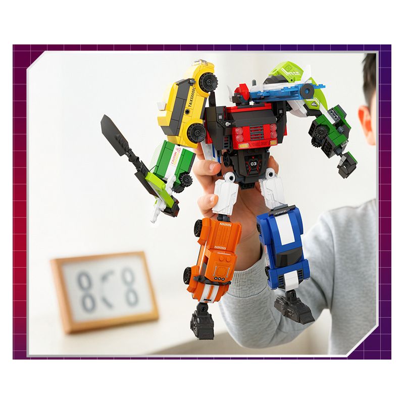 GUDI 40103 TEAM CHAOJI THÁNH BẢO TRỢ CỦA THÀNH PHỐ 8 TỔ HỢP XE THỂ THAO TAXI TÀU CAO TỐC MÁY KÉO BÁN TẢI ĐỊA HÌNH CHỞ HÀNG BAY NGẮM CẢNH TRỰC THĂNG bộ đồ chơi xếp lắp ráp ghép mô hình 575 khối