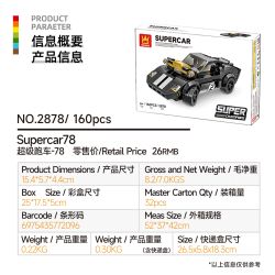 WANGE LIGAO DR.LUCK 2878 SIÊU XE 78 bộ đồ chơi xếp lắp ráp ghép mô hình Racers SUPERCAR78 Đua Tốc Độ 160 khối