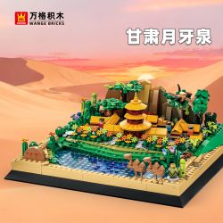 WANGE LIGAO DR.LUCK 5256 SUỐI TRĂNG LƯỠI LIỀM Ở ĐÔN HOÀNG CAM TÚC TRUNG QUỐC bộ đồ chơi xếp lắp ráp ghép mô hình Creator CRESCENT MOON SPRING DUNHUANG CHINA Sáng Tạo 1000 khối