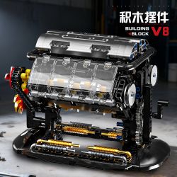 GOQI GQ-3101 3101 GQ3101 ĐỘNG CƠ V8 NHỎ bộ đồ chơi xếp lắp ráp ghép mô hình Technic MINI V8 ENGINE Kỹ Thuật Công Nghệ Cao Mô Hình Phương Tiện 502 khối