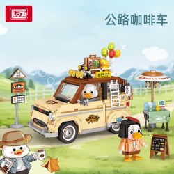 LOZ 1950 CẮM TRẠI CÙNG NHAU XE TẢI CÀ PHÊ ĐƯỜNG bộ đồ chơi xếp lắp ráp ghép mô hình CAMPING 1646 khối