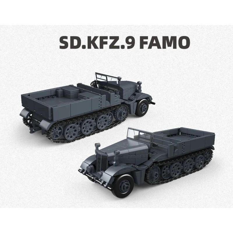 THIRDPARTY 300029 SD.KFZ.9 XE NỬA ĐƯỜNG KHỔNG LỒ CỦA NÔNG DÂN ĐỨC bộ đồ chơi xếp lắp ráp ghép mô hình Military Army SD.KFZ.9 FAMO Quân Sự Bộ Đội 525 khối