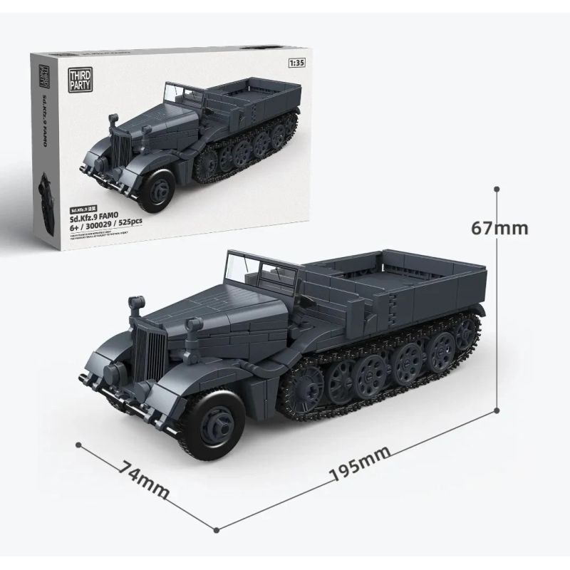 THIRDPARTY 300029 SD.KFZ.9 XE NỬA ĐƯỜNG KHỔNG LỒ CỦA NÔNG DÂN ĐỨC bộ đồ chơi xếp lắp ráp ghép mô hình Military Army SD.KFZ.9 FAMO Quân Sự Bộ Đội 525 khối