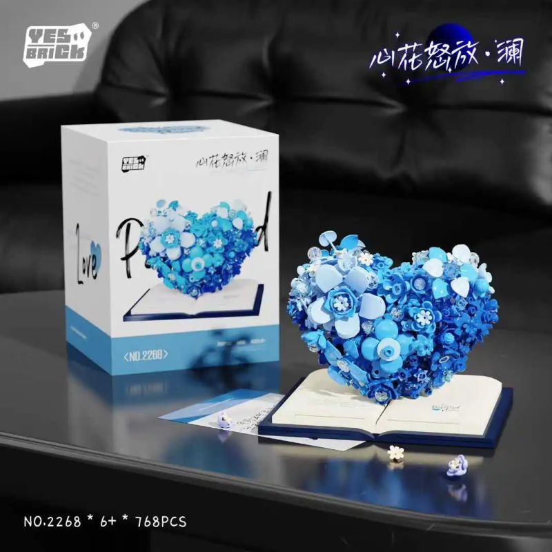 WEILE CHUANGXIANG 2265 2266 2267 2268 TRÁI TIM NỞ RỘ HOA VÀ TÌNH YÊU 4 PHONG CÁCH bộ đồ chơi xếp lắp ráp ghép mô hình Arts & Crafts 768 khối