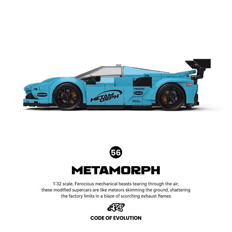 PIBO PB8856 8856 SỰ TIẾN HÓA F80 ROADSTER 1:32 tỷ lệ 1:32 bộ đồ chơi xếp lắp ráp ghép mô hình Speed Champions Racing Cars Đua Xe Công Thức 362 khối