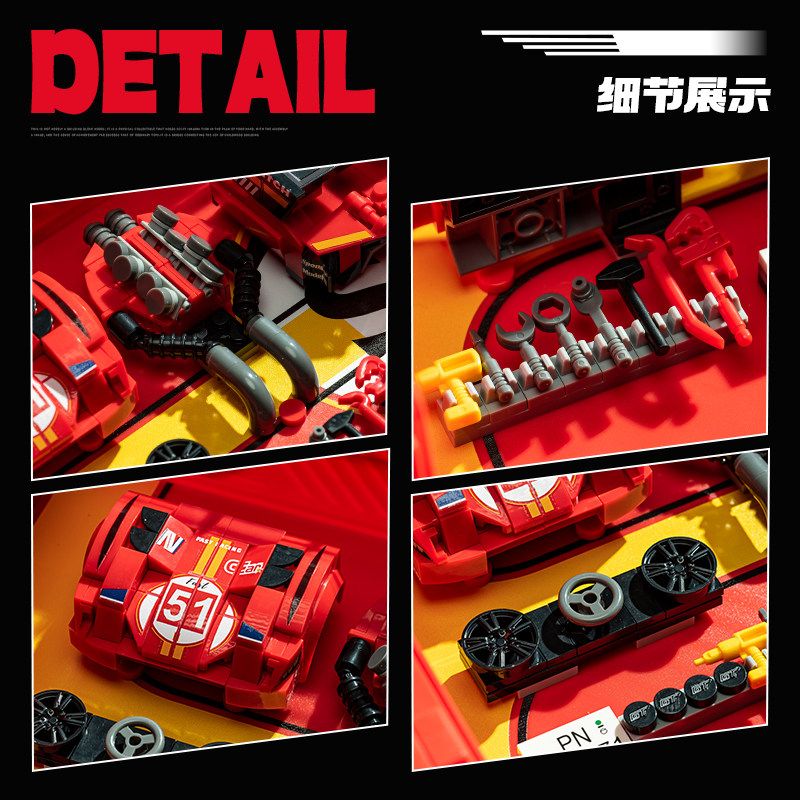EIKEE Y24001 24001 XE FERRARI 499P 8 LƯỚI bộ đồ chơi xếp lắp ráp ghép mô hình Speed Champions Racing Cars Đua Xe Công Thức 477 khối