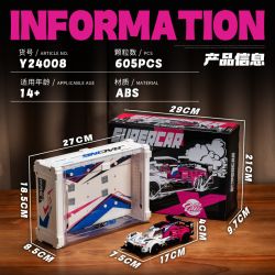 EIKEE Y24008 24008 XE ĐUA LE MANS 8 LƯỚI bộ đồ chơi xếp lắp ráp ghép mô hình Speed Champions Racing Cars Đua Xe Công Thức 605 khối