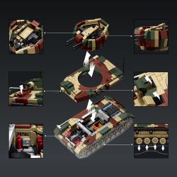 12GO 97031 PHÁO PHÒNG KHÔNG TỰ HÀNH XE TORNADO CỦA ĐỨC 1:28 tỷ lệ 1:28 bộ đồ chơi xếp lắp ráp ghép mô hình Military Army WIRBELWIND FLAKPANZER IV Quân Sự Bộ Đội 1474 khối