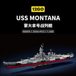 12GO 98009 THẾ CHIẾN THỨ HAI USS MONTANA 1:300 tỷ lệ 1:300 bộ đồ chơi xếp lắp ráp ghép mô hình Military Army Quân Sự Bộ Đội 2956 khối
