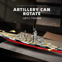 12GO 98009 THẾ CHIẾN THỨ HAI USS MONTANA 1:300 tỷ lệ 1:300 bộ đồ chơi xếp lắp ráp ghép mô hình Military Army Quân Sự Bộ Đội 2956 khối