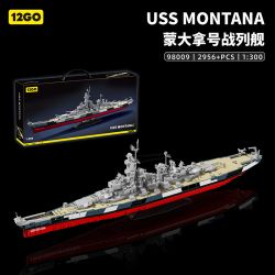 12GO 98009 THẾ CHIẾN THỨ HAI USS MONTANA 1:300 tỷ lệ 1:300 bộ đồ chơi xếp lắp ráp ghép mô hình Military Army Quân Sự Bộ Đội 2956 khối