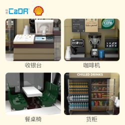 CADA DOUBLEE C66033 66033 QUÁN CÀ PHÊ SHELL bộ đồ chơi xếp lắp ráp ghép mô hình City Thành Phố 351 khối