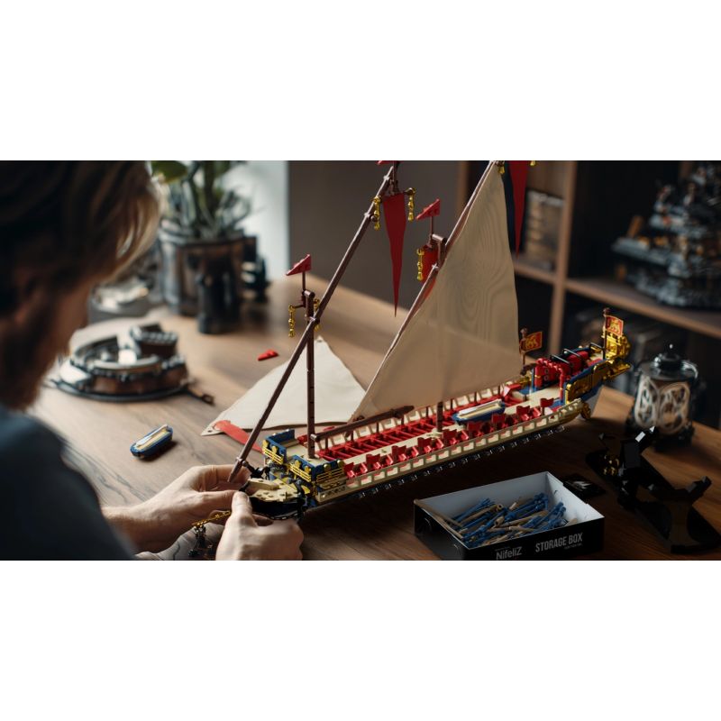 NIFELIZ NF10338 10338 BẾP HY LẠP bộ đồ chơi xếp lắp ráp ghép mô hình Creator GALLEY SAILING SHIP Sáng Tạo 1538 khối