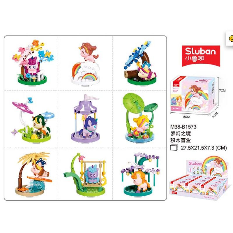 SLUBAN M38-B1573 B1573 1573 M38B1573 38-B1573 HỘP MÙ VÙNG ĐẤT MƠ 9 KIỂU bộ đồ chơi xếp lắp ráp ghép mô hình