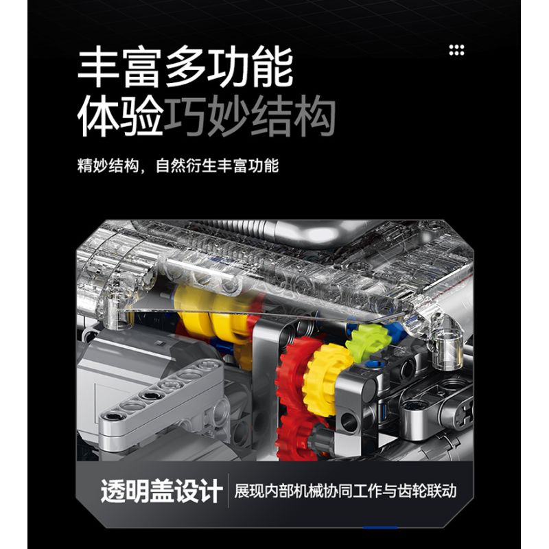 XINZHUAN XZ0015 Stormcore V2 Engine Xếp hình lắp ráp ghép mô hình Động cơ đầu chai của Harley