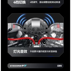 XINZHUAN XZ0015 Stormcore V2 Engine Xếp hình lắp ráp ghép mô hình Động cơ đầu chai của Harley