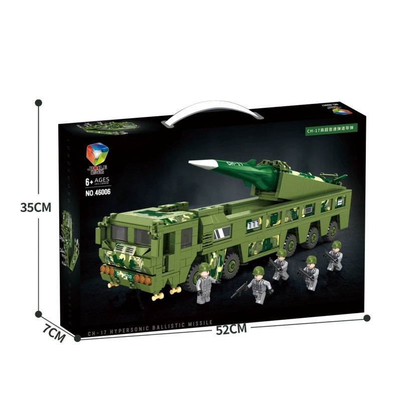 JiQiLe 46006 CH-17 Hypersonic Ballistic Missile Lắp ráp tên lửa hành trình siêu âm 1037 chi tiết