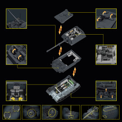 12GO 97021 Jagdpanzer Tiger P Xếp hình lắp ráp ghép mô hình Pháo chống tăng hạng nặng Ferdinand phiên bản cổ điển 1:28