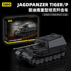 12GO 97021 Jagdpanzer Tiger P Xếp hình lắp ráp ghép mô hình Pháo chống tăng hạng nặng Ferdinand phiên bản cổ điển 1:28