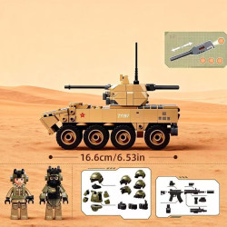 Sluban M38-B1593 Xếp hình lắp ráp ghép mô hình Xe chiến đấu bánh lốp ZBL-19S