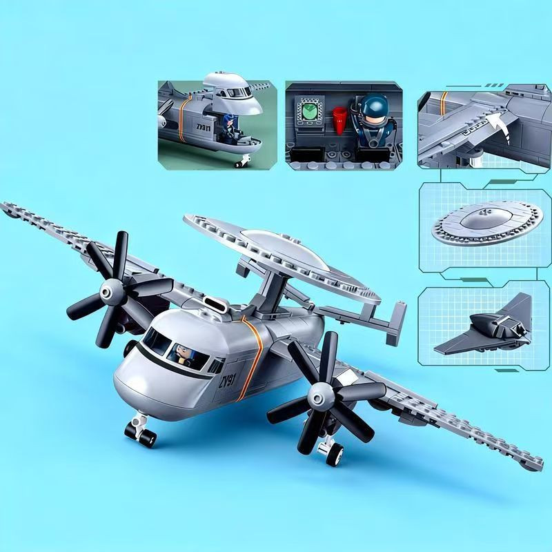 Sluban M38-B1615 Xếp hình lắp ráp ghép mô hình Máy bay cảnh báo sớm trên tàu Air Warning 600